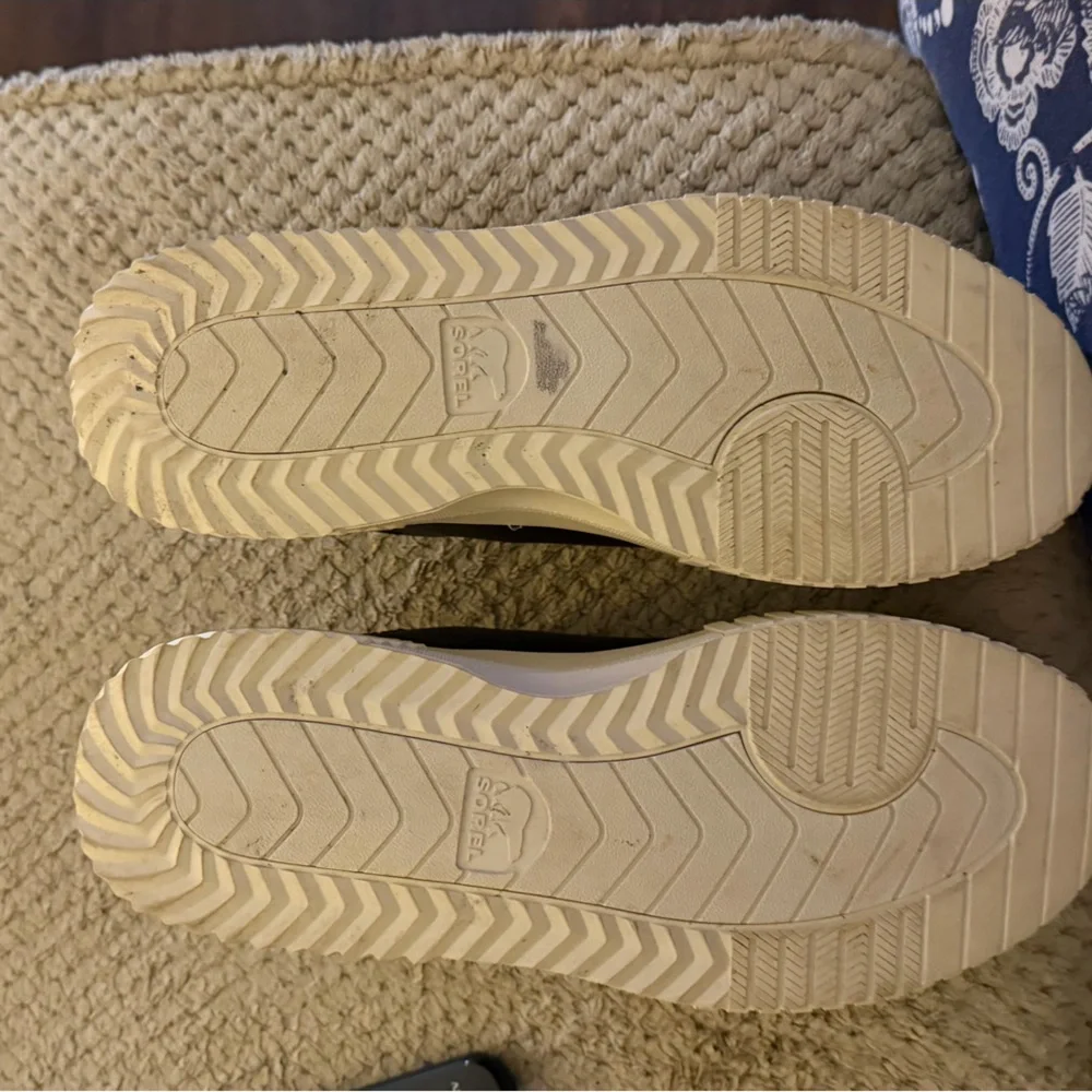 Sorel Black Leather Slip-On Shoes with Cream Sole - Picture 12 of 14
